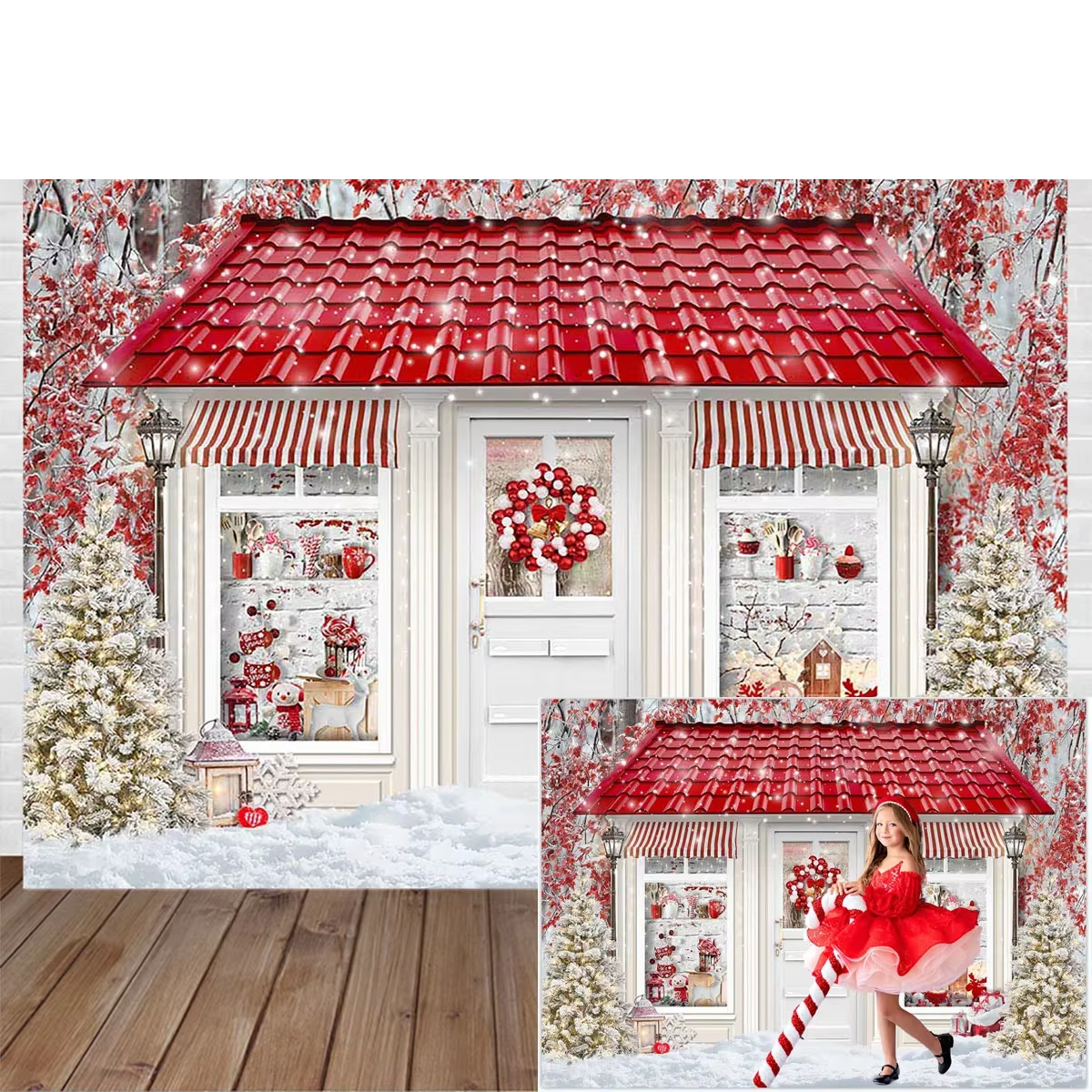 Winter Christmas Window Backgr - Party Event Supply Store review and price