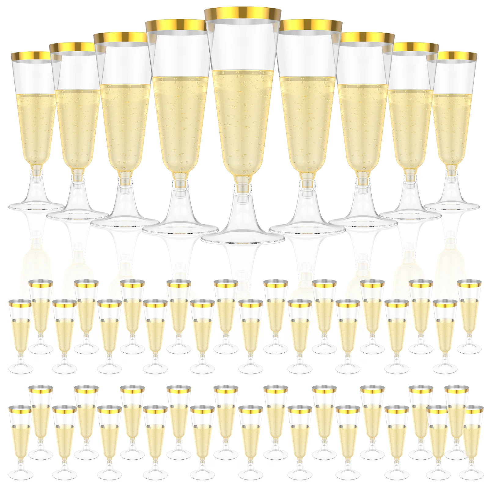 50Pcs Plastic Champagne Flutes - Plastic Cup 50Pcs review and price