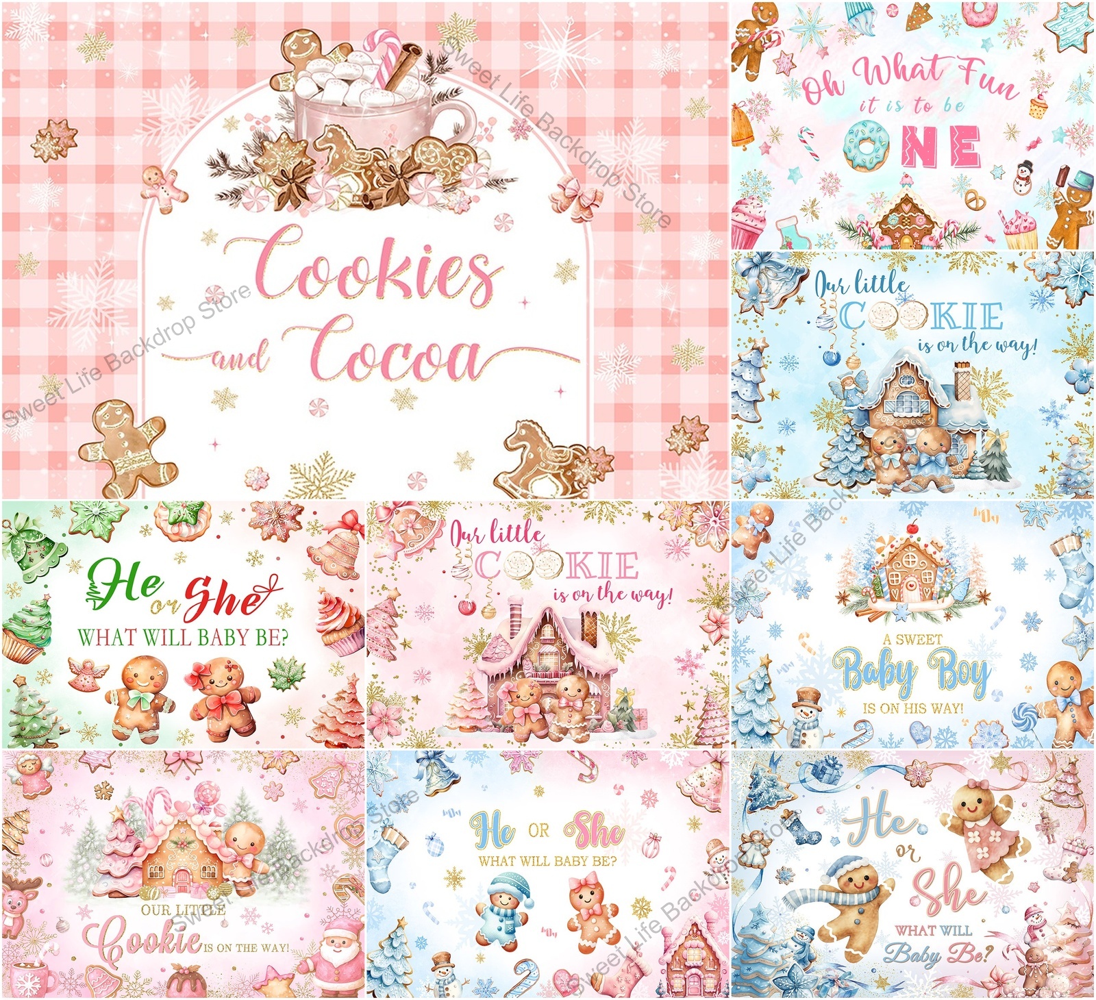 Christmas Gingerbread Baby Sho - Dessert Table Backdrop review and price