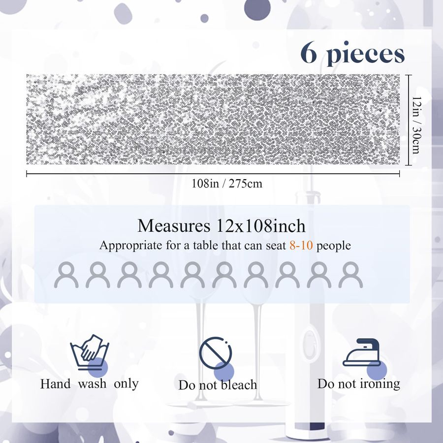 54 Pcs Silver Sequin Chair Sas - Birthday Sash Glitter review and price