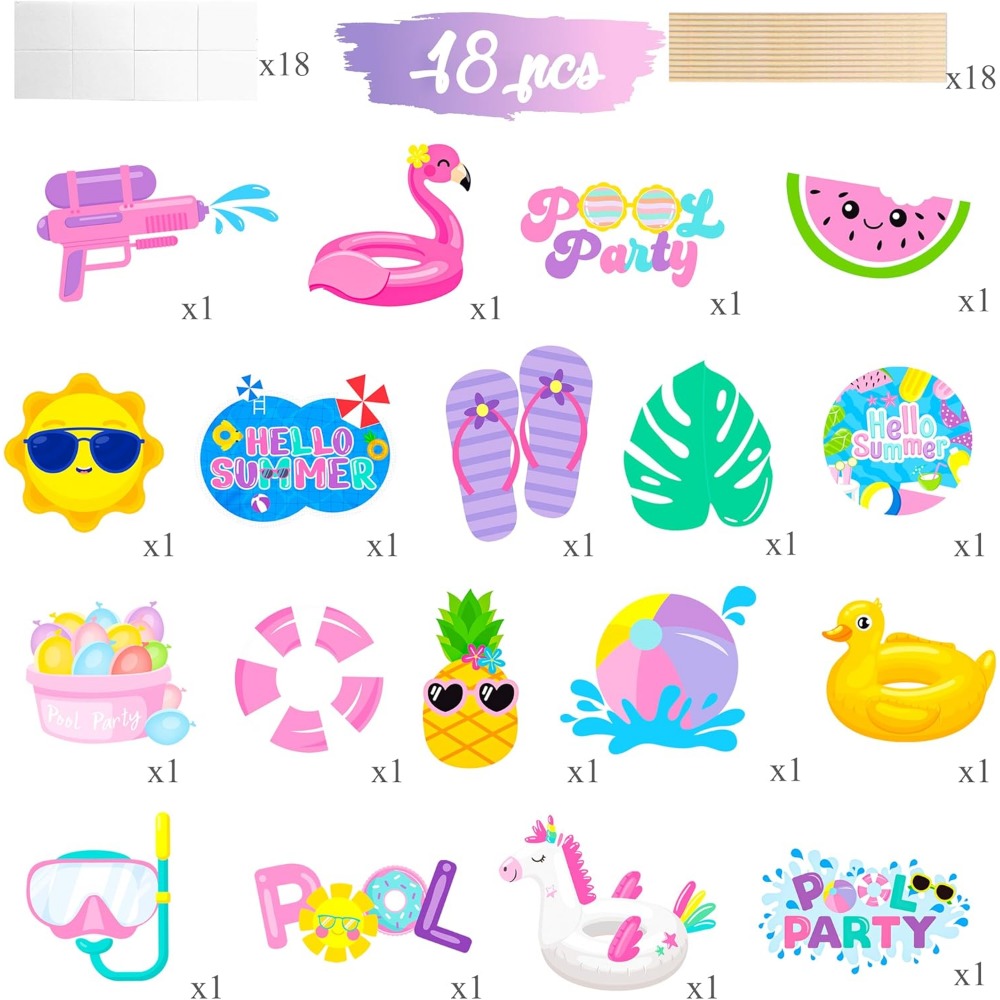 18pcs Summer Pool Party Center - Centerpiece Stick review and price